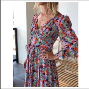 Stine Goya Evelyn Floral Silk Midi Dress